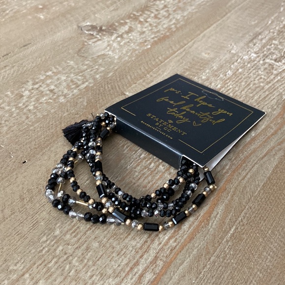 Statement by Gameday Couture Layered Beaded Bracelet in Black - Brand New - Picture 3 of 7